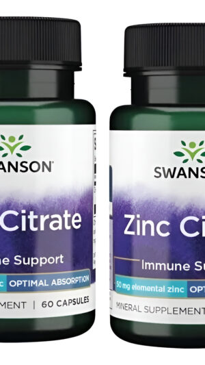 Citrato De Zinc 50mg 120 Caps Soporte Inmune Swanson