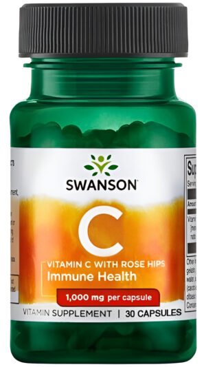 Vitamin C With Rose Hips - 30 Caps- 1000 Mg De Swanson