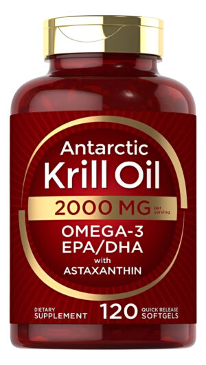 Aceite De Krill Antártico 2000 Mg - Omega-3, Epa, Dha - 120u