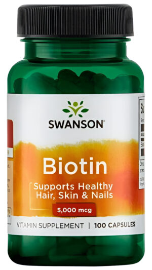Biotina Cabello Piel Uñas 5.000 Mg 100 Caps De Swanson