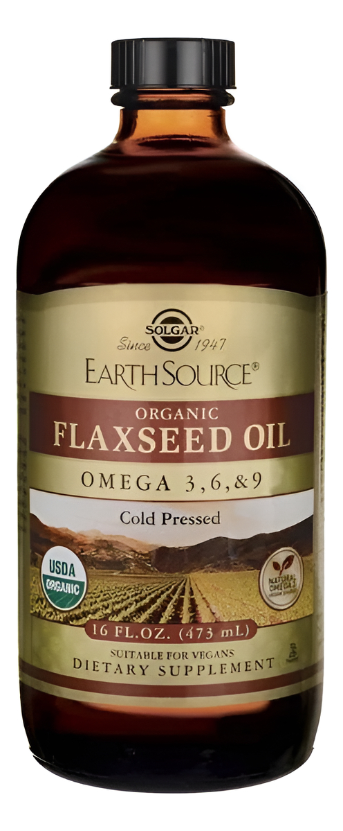 Aceite De Linaza Orgánico Omega 3, 6 Y 9 16 Onz Envió Gratis