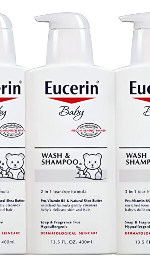Eucerin Baby Wash And Shampoo  Fórmula 2 En 1 (paquete De 3)