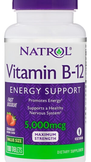 Vitamina B12 Fresa De Disolución Rápida 5000 Mcg 100 Tabs
