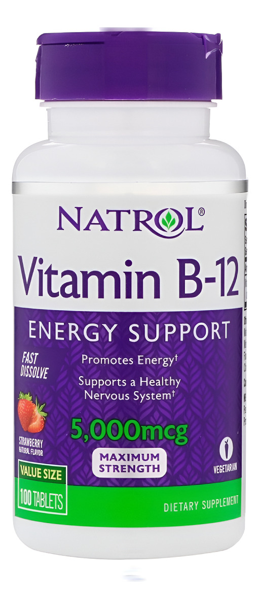 Vitamina B12 Fresa De Disolución Rápida 5000 Mcg 100 Tabs