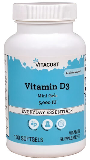 Vitamina D3 Mini Gels 100 Softgels 5000 Iu De Vitacost