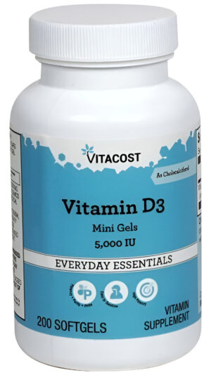 Vitamina D3 5000 Iu 200 Cápsulas Pequeñas Huesos Sanos