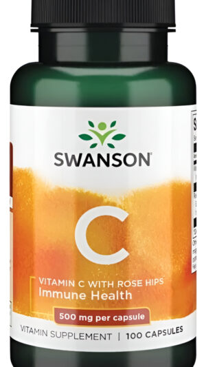 Vitamina C Con Rose Hips 500 Mg 100 Cáps Calidad Swanson