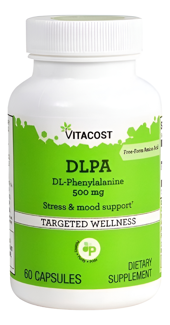 Dlpa Fenilalanina 500 Mg 60 Cáps Calidad Vitacost Original