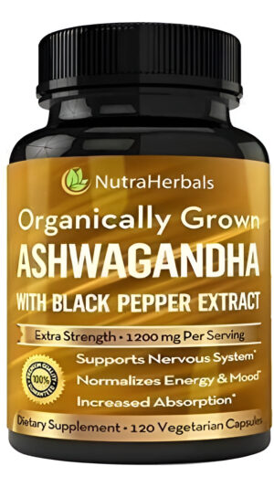 Polvo Orgánico De La Raíz De Ashwagandha 1200mg 120 Caps