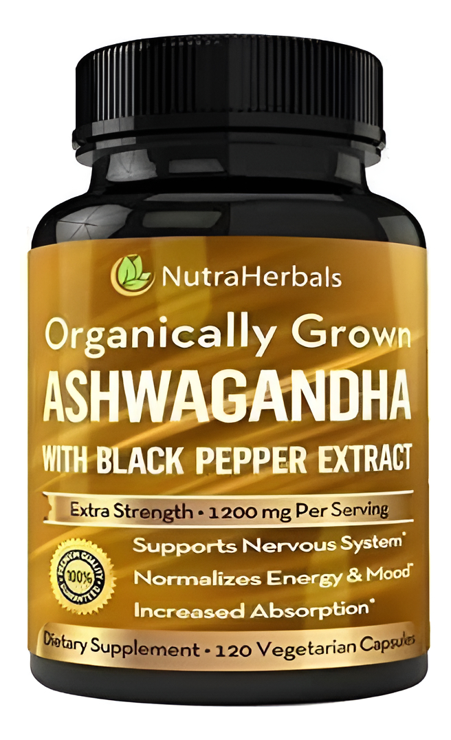 Polvo Orgánico De La Raíz De Ashwagandha 1200mg 120 Caps