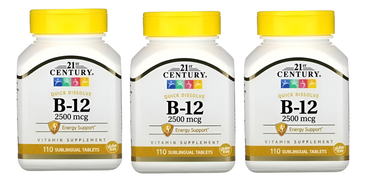 B-12 Sublingual 110tabs De 2.500mcg Sabor Cereza X3 Unidades
