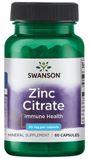 Citrato De Zinc 30mg 60 Caps Soporte Inmune Swanson