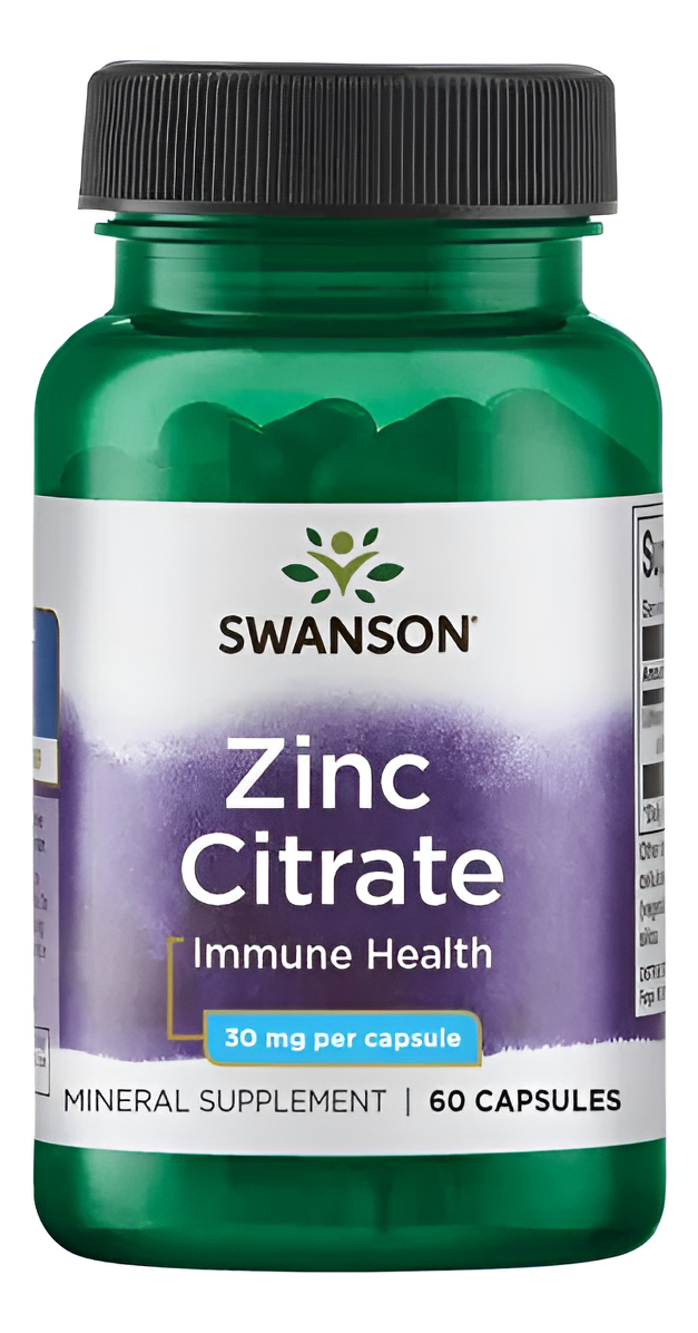 Citrato De Zinc 30mg 60 Caps Soporte Inmune Swanson