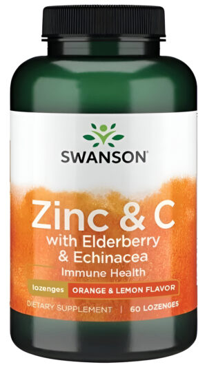 Zinc & C Lozenges Con Elderberry Y Echinacea 60loz Inmunidad