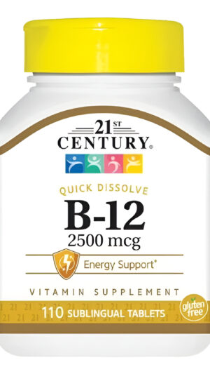 Vitamina B-12 Disolucion Rapida 2500mcg 110 Tabs 21 Century
