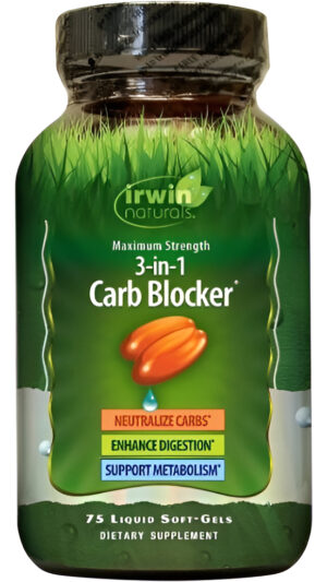 Irwin Naturals Fuerza Máxima De 3-en-1 Carb Blocker 75 Ct