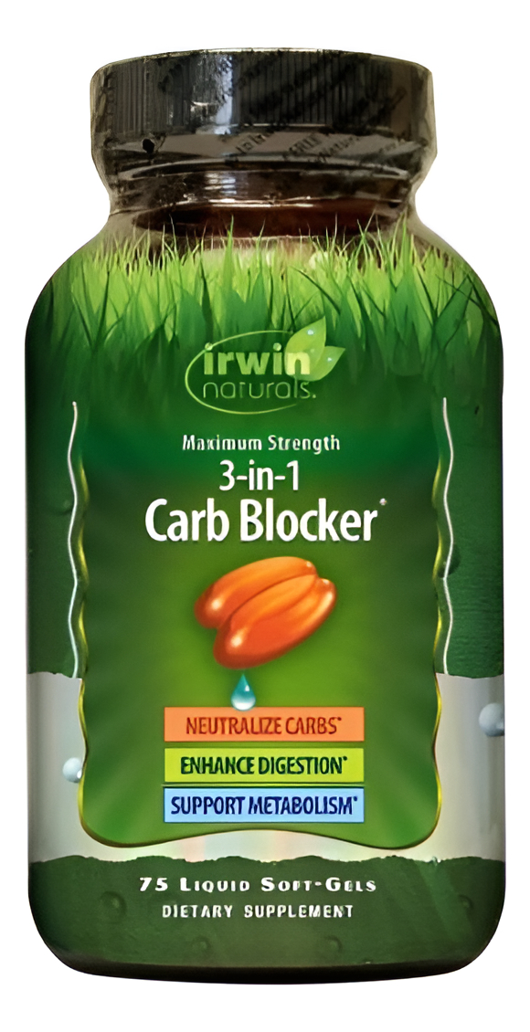 Irwin Naturals Fuerza Máxima De 3-en-1 Carb Blocker 75 Ct