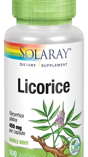 Regaliz  Licorice Root 450 Caps  100 Mg De Solaray