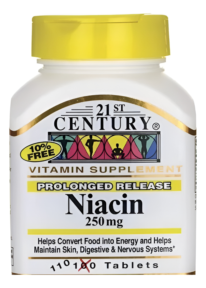 Niacin Liberacion Prolongada 110 Tabs 250mg Energia Y Stress