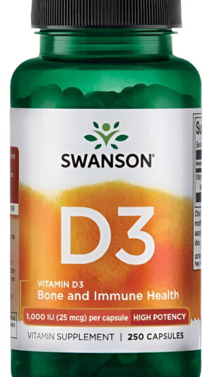 Vitamina D3 25 Mcg 250 Cápsulas Para Huesos Fuertes Y Mas