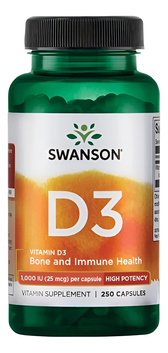 Vitamina D3 25 Mcg 250 Cápsulas Para Huesos Fuertes Y Mas