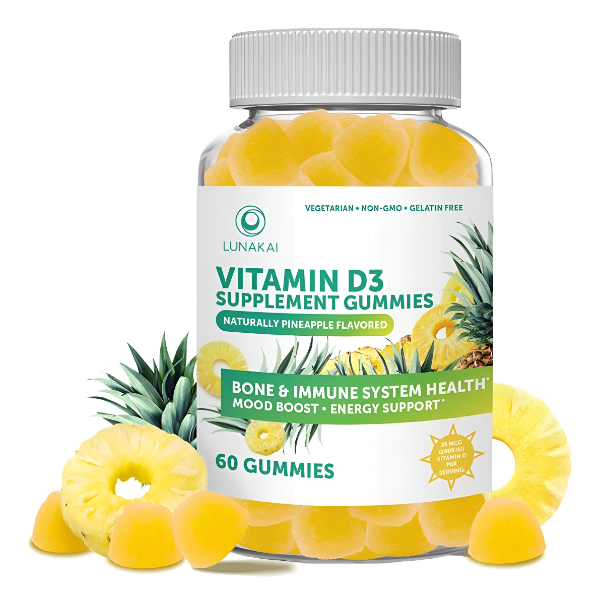 Vitamina D3 25mcg 60gum Lunakai