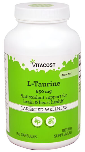 L-taurina - 850 Mg - 180 Cápsulas Vitacost Gran Antioxidante