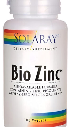 Solaray Bio Zinc Supplement 15 Mg 100 Caps Veggie Con Vit B6