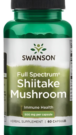 Hongo Shiitake De Espectro Completo 500 Mg 60 Caps Swanson