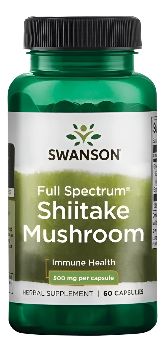 Hongo Shiitake De Espectro Completo 500 Mg 60 Caps Swanson