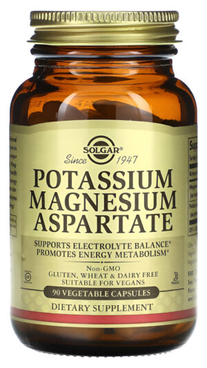 Solgar  Potassium Magnesium Aspartate, 90 Vegetable Capsule