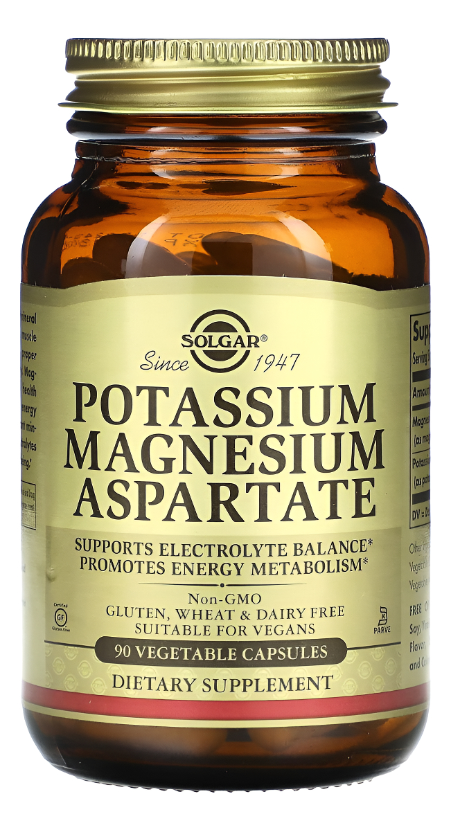 Solgar Potassium Magnesium Aspartate, 90 Vegetable Capsule