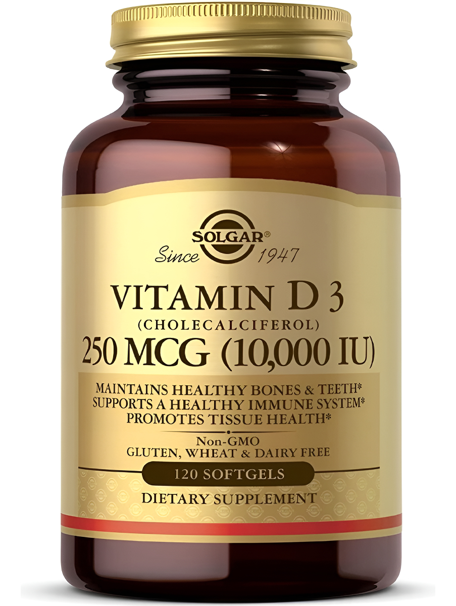 Vitamina D3 (colecalciferol) 10,000 Iu Solgar -120 Cáps