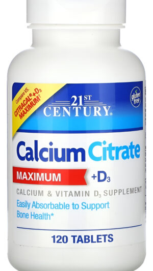 Citrato De Calcio + D3/ 120tabs Marca 21 Cantury