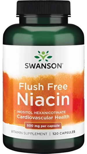 Niacina Flush Free 500mg 120cáps Con Inositol Hexanicotinate