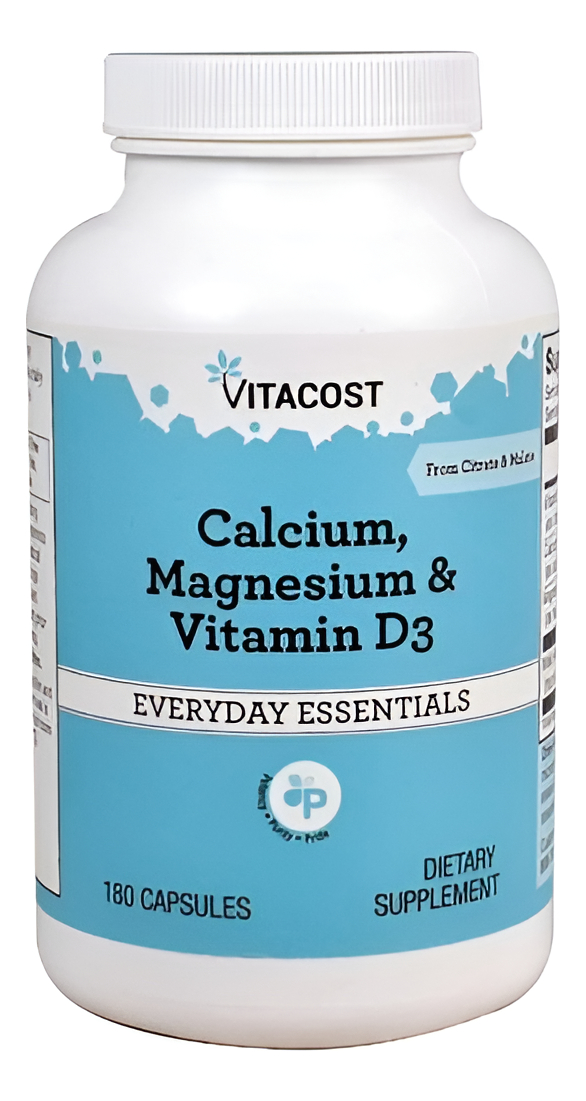 Calcio, Magnesio Y Vitamina D3 180 Capsulas 3 En 1 Formula