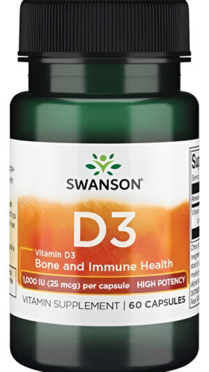 Vitamina D3  Alta Potencia 1000 Iu 25 Mcg 60 Capsulas