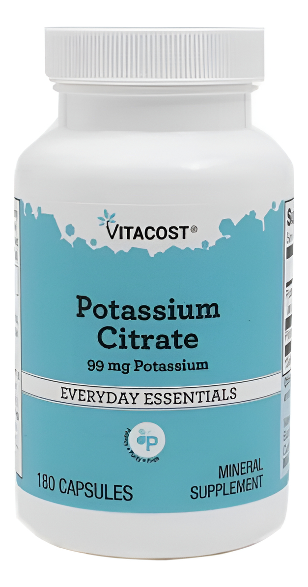 Citrato De Potasio De vitacost - 99 Mg 180 Cáps De Vitacost