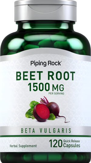Piping Rock Cápsulas De Raíz De Remolacha 1500 Mg | 120 Píldoras | Suplementos De Extracto | Sin Omg, Sin Gluten
