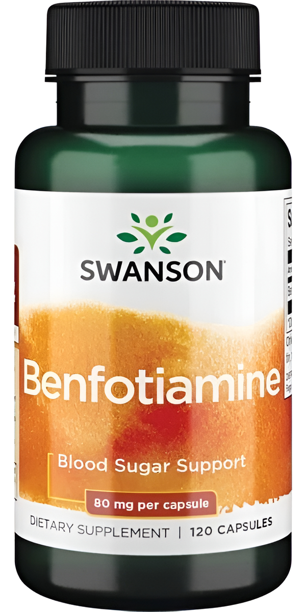 Benfotiamina 120 Caps 80 Mg Soporte De Azucar En Sangre