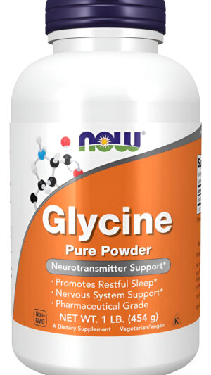Now Suplementos, Polvo Puro De Glicina, Promueve El Sueño Reparador*, Soporte De Neurotransmisores*, 1 Libra