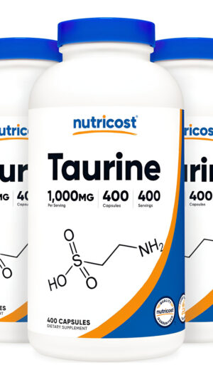 Nutricost Taurina 1000 Mg; 400 Cápsulas (3 Botellas)