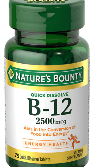 Nature's Bounty Vitamina B12 2500 Mcg 75 Tabletas De Disolución Rápida