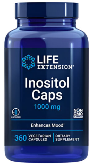 Life Extension Inositol Caps 1000 Mg Sin Gluten, Sin Omg, Vegetariano - 360 Cápsulas