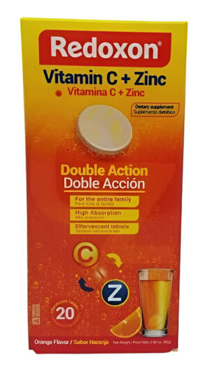 Redoxon 20 Tabletas De Vitamina C | Suplemento Efervescente De Doble Acción, Paquete De 3