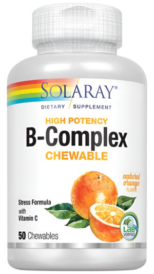 Solaray Vitamina B Complex 250 Mg | Cabello Saludable, Piel, Función Inmune Y Apoyo Al Metabolismo | 50 Masticables