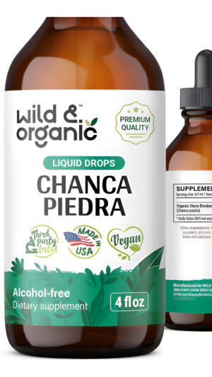 Wild & Organic Stone Breaker - Extracto Líquido De Chanca Piedra, Limpieza Renal Y Apoyo De La Vesícula Biliar, Vegano,