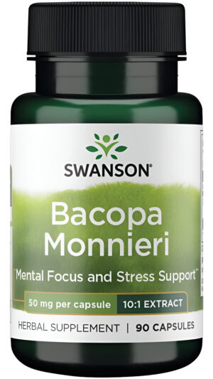 Swanson Bacopa Monniera 10:1 Extracto 50 Miligramos 90 Cápsulas