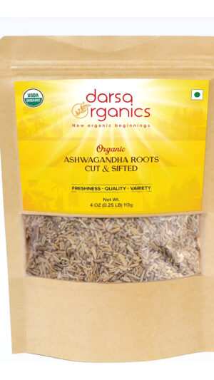 Raíz De Ashwagandha (withania Somnifera) | Bolsa Resellable De 4 Onzas | Certificado Orgánico Y Kosher | Vegano, Sin Om