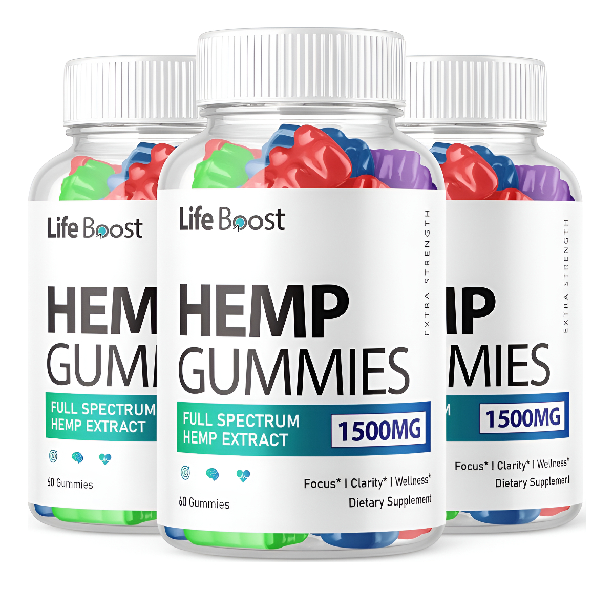 Life Boost 60 Gomitas De Cáñamo Life Boost Fórmula De Rendimiento Avanzado, Paquete De 3